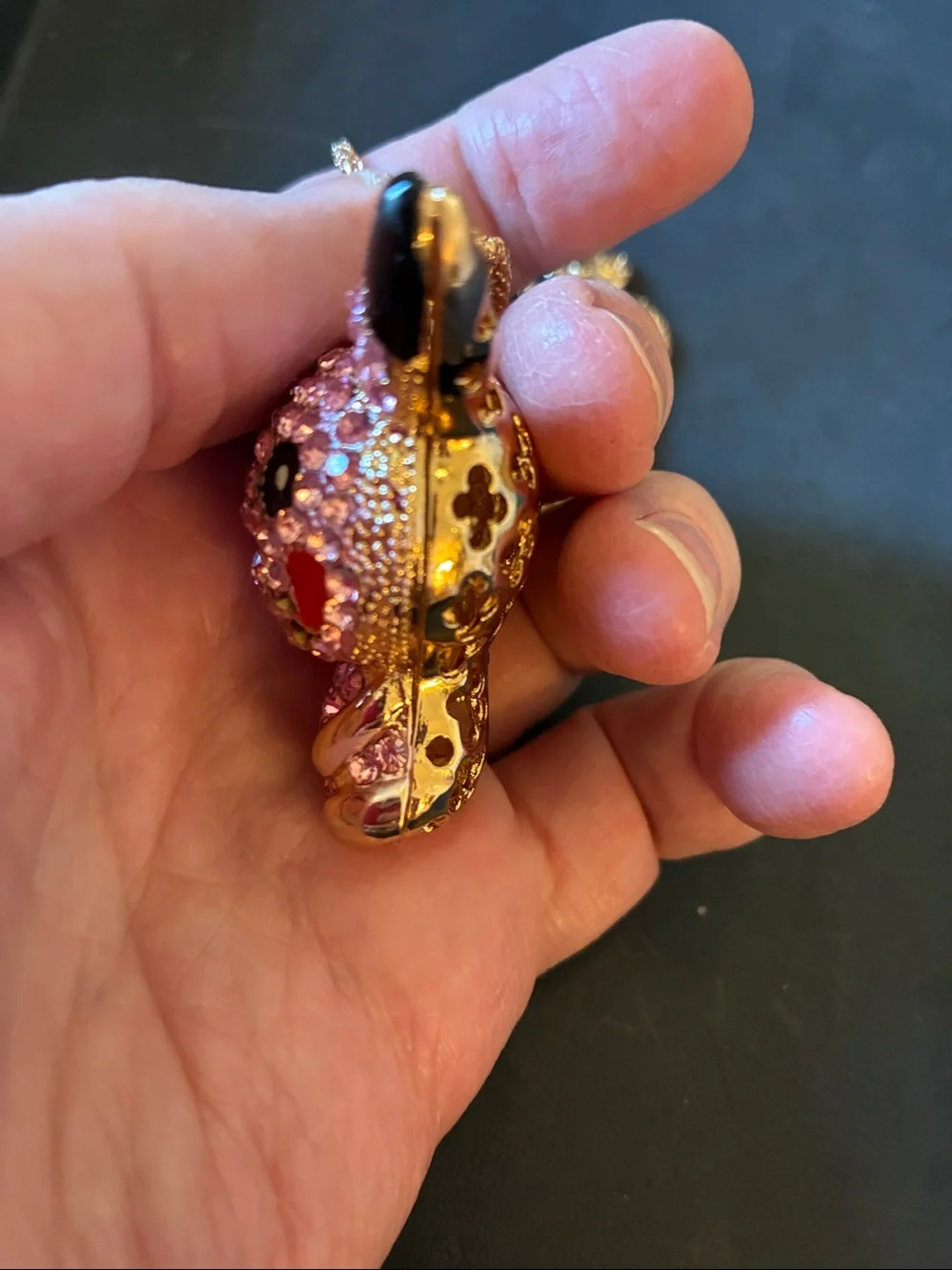 Pikachu Pink Crystal Pendant comes on a golden necklace. NWOT